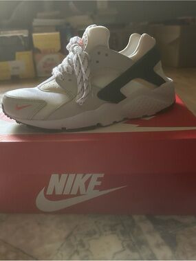 Nike White and Red Shoe Box with Barcode